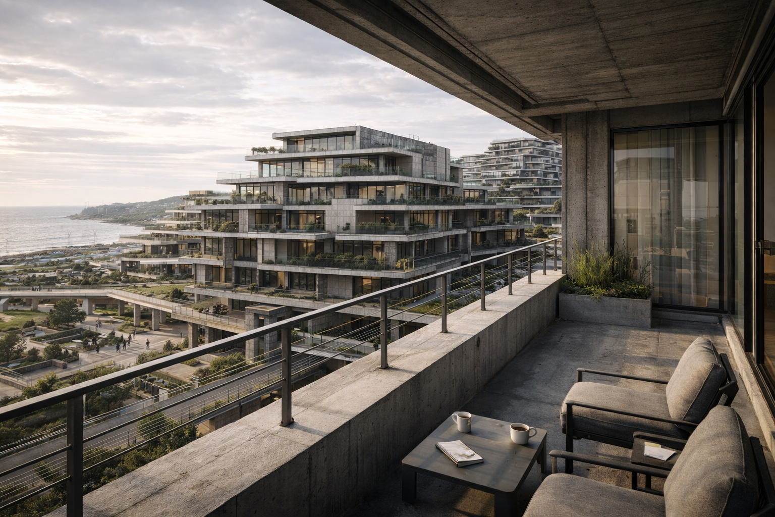 Residential balcony view